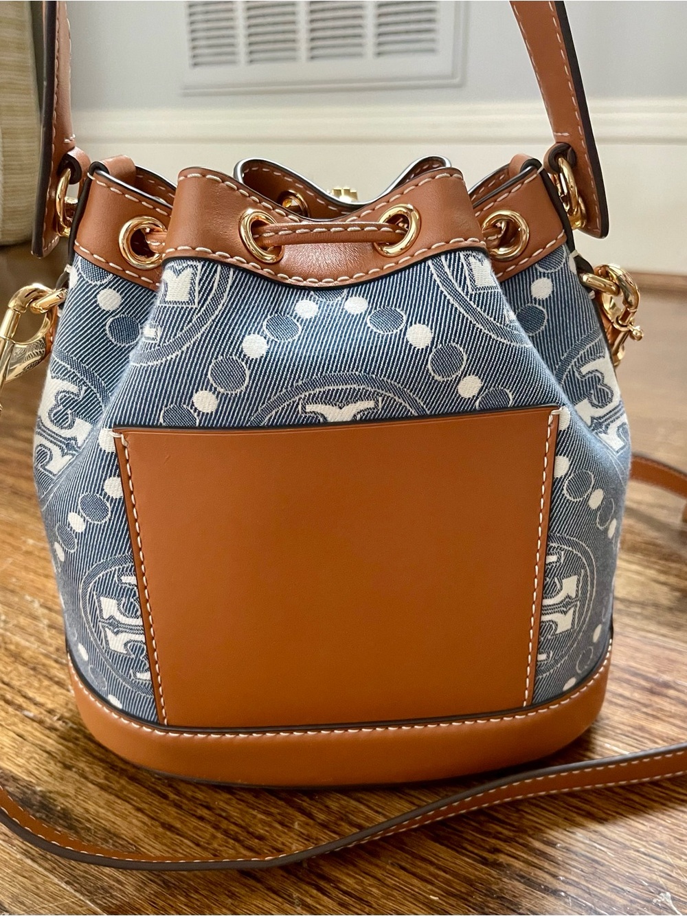Tory Burch Monogram Bucket Bag - Picture 6 of 14